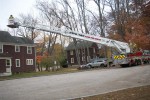 Firefighters operating crane Thumbnail