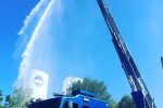 Firetruck spraying water Thumbnail