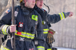 Firefighters on duty in winter Thumbnail