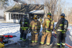 Firefighters at house fire Thumbnail